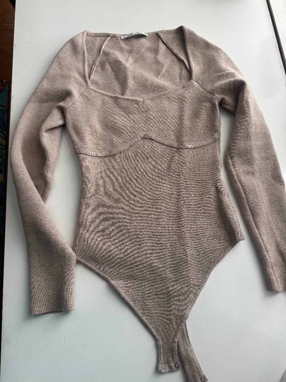 Abercrombie - Womens Size Small - Tan Sweater Bodysuit